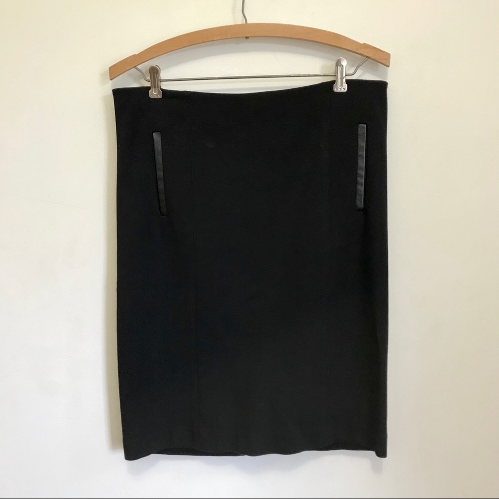 Ann Taylor Stretch Knit Black Pencil Skirt Pockets